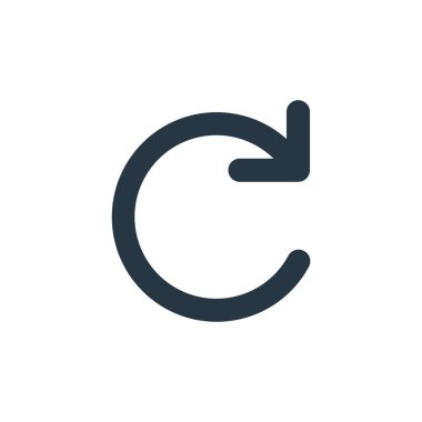 Ok kavramından ikon vektörünü tekrarla. Düzenlenebilir vuruşun ince çizgisi. Web ve mobil uygulamalarda kullanım için doğrusal işareti tekrarla, logo, yazdırma ortamı.