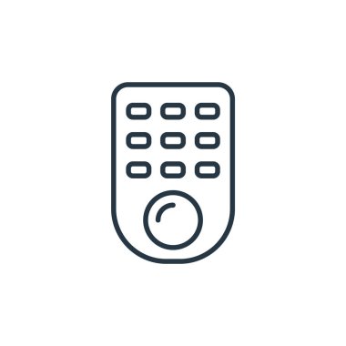 Akıllı metinden uzak simge vektörü. İnce çizgili düzenlenebilir felç çizgisi. Web ve mobil uygulamalarda kullanmak için uzak doğrusal işaret, logo, yazdırma ortamı.