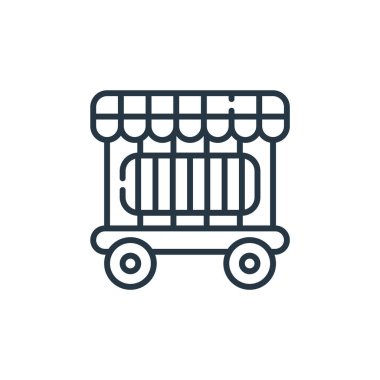 Karnaval konseptinden kafes ikonu vektörü. Kafes inmesinin ince bir çizgisi. Web ve mobil uygulamalarda kullanmak için kafes doğrusal işareti, logo, yazdırma ortamı.