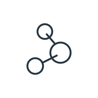 Okul ve eğitim hattı konseptindeki molekül ikonu vektörü. Düzenlenebilir molekül felcinin ince çizgisi. Web ve mobil uygulamalarda kullanmak için molekül doğrusal işareti, logo, yazdırma ortamı.