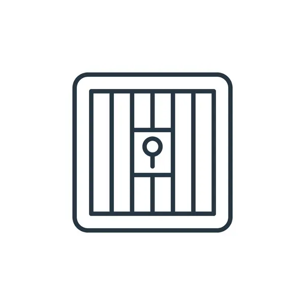 Prison Icône Vecteur Concept Loi Illustration Fine Avc Modifiable Prison — Image vectorielle