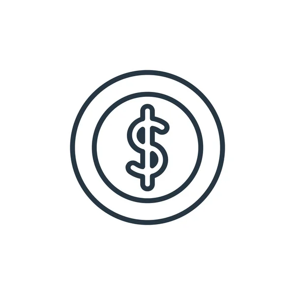 Значок Долара Вектор Фінансової Концепції Тонка Лінія Ілюстрація Коригування Курсу — стоковий вектор