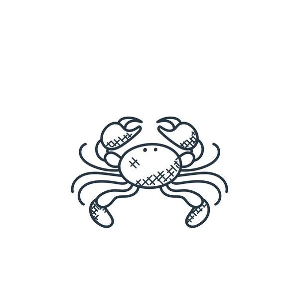 Crabs Icon Vector Food Concept Thin Line Illustration Crabs Editable — Stock Vector