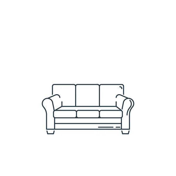 Sofa Icon Vector Household Concept Thin Line Illustration Sofa Editable — Stock Vector