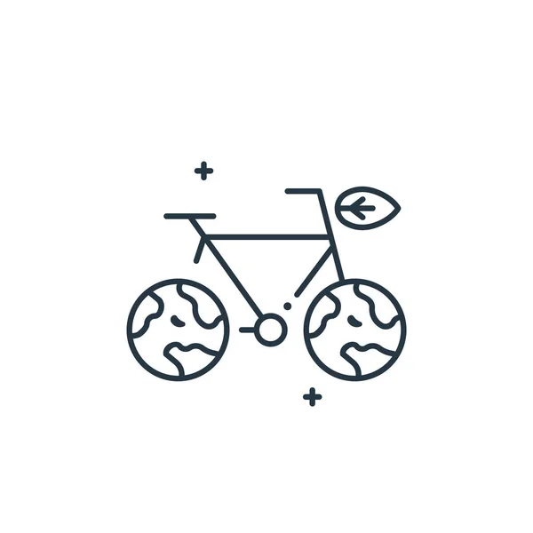 Fahrradsymbolvektor Aus Mutter Erde Tag Konzept Dünne Illustration Von Fahrrad — Stockvektor