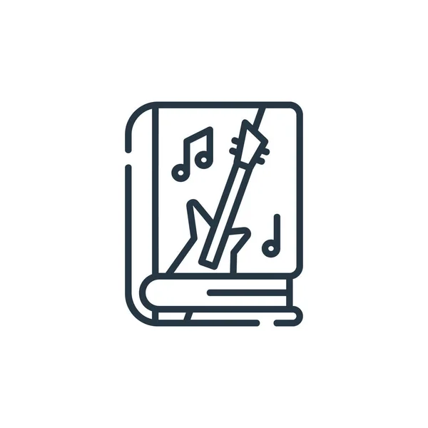 音乐书籍图标矢量从书和文学概念 音乐书籍可编辑笔划的细线插图 音乐书籍线性标志 用于网络和移动应用程序 印刷媒体 — 图库矢量图片