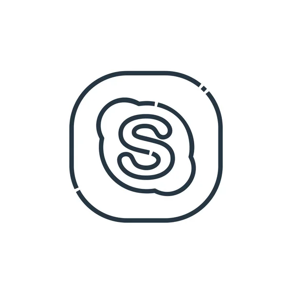 Вектор Значков Skype Концепции Логотипов Социальных Сетей Тонкая Линия Иллюстрации — стоковый вектор