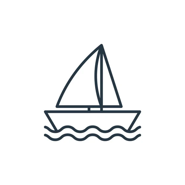 Boat Icon Vector Travel Concept Thin Line Illustration Boat Editable — Stock Vector