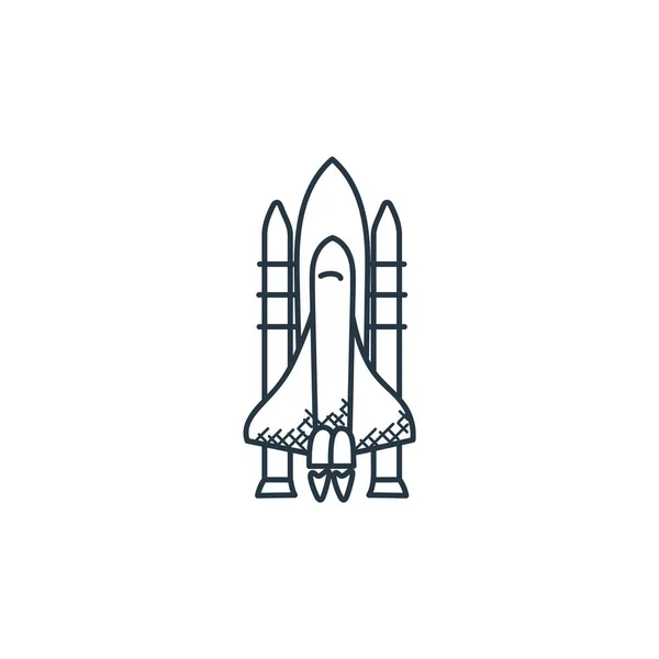 Vector Icono Nave Espacial Del Espacio Concepto Aeronave Ilustración Línea — Archivo Imágenes Vectoriales