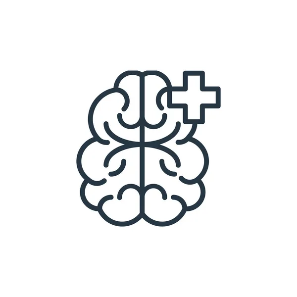 Menschliches Gehirn Symbolvektor Von Gesundheitskonzept Thin Line Illustration Des Menschlichen — Stockvektor