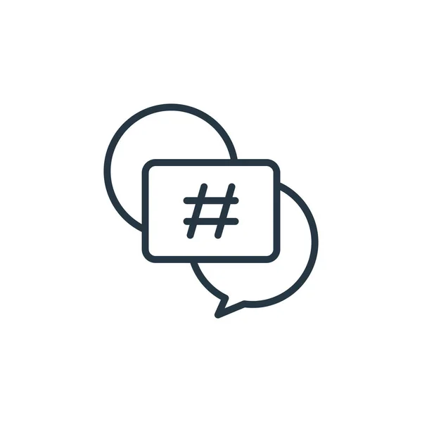 Hashtags Icoon Vector Van Social Media Concept Dunne Lijn Illustratie — Stockvector