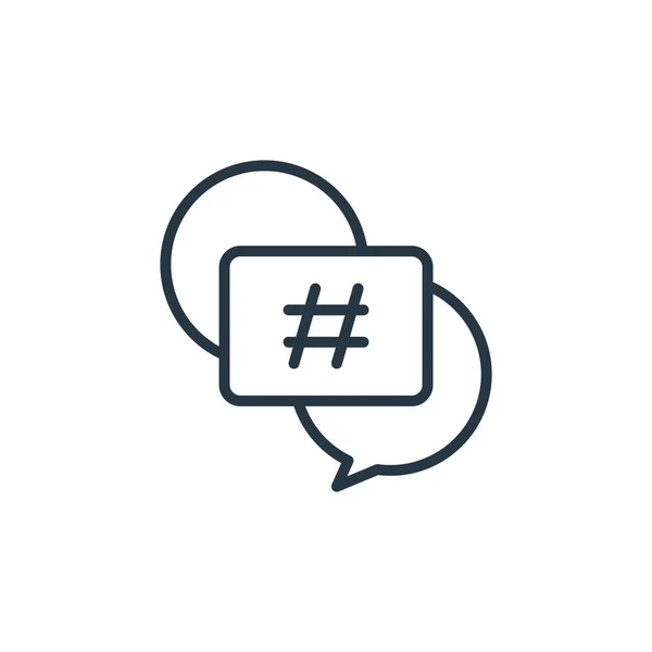 Sosyal medya konseptinden hashtag simgesi vektörü. Düzenlenebilir felcin ince bir çizgisi. Web ve mobil uygulamalarda kullanmak için hashtag doğrusal işareti, logo, yazdırma ortamı.