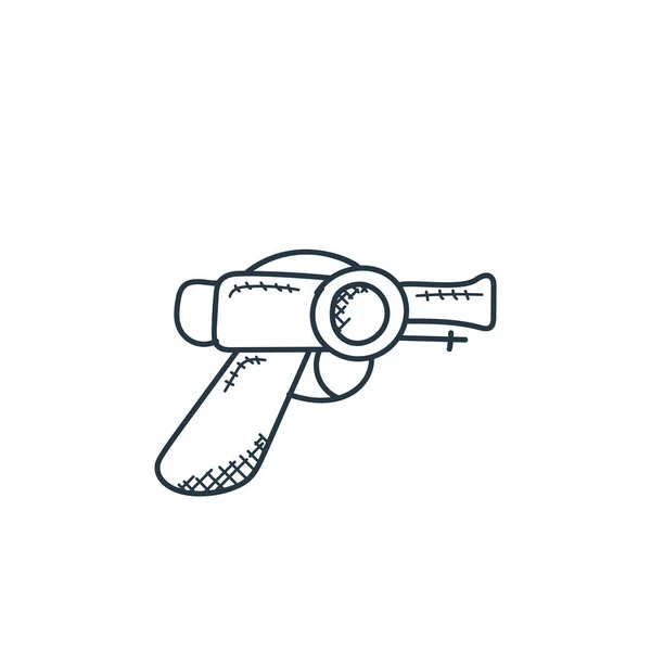 Пистолет Иконка Вектор Космоса Авиации Концепции Тонкая Линия Иллюстрации Пистолета — стоковый вектор