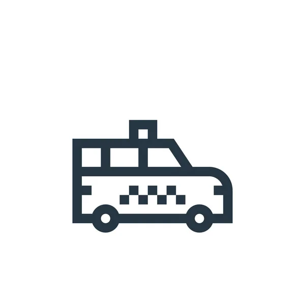 Taxi Van Icon Vector Taxi Service Concept Thin Line Illustration — Stock Vector