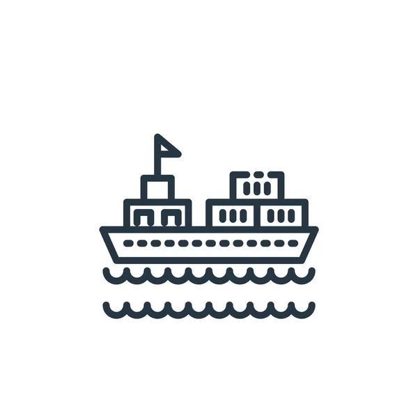 Schiff Icon Vektor Aus Versandlogistik Konzept Thin Line Illustration Des — Stockvektor