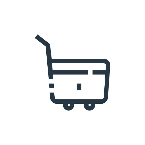 Trolley Kar Icoon Vector Van Commerce Concept Dunne Lijn Illustratie — Stockvector