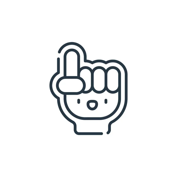 Foam Hand Icon Vector Baseball Concept Thin Line Illustration Foam — Stock Vector