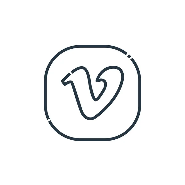 Vimeo Icône Vecteur Logos Médias Sociaux Concept Illustration Ligne Mince — Image vectorielle