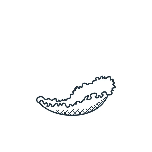 Feuille Chêne Vecteur Icône Nourriture Dessinée Main Concept Illustration Ligne — Image vectorielle