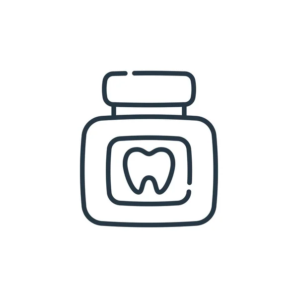 Zahnsymbolvektor Aus Dem Zahnarztkonzept Dünne Darstellung Des Zahnbearbeitbaren Schlaganfalls Lineares — Stockvektor