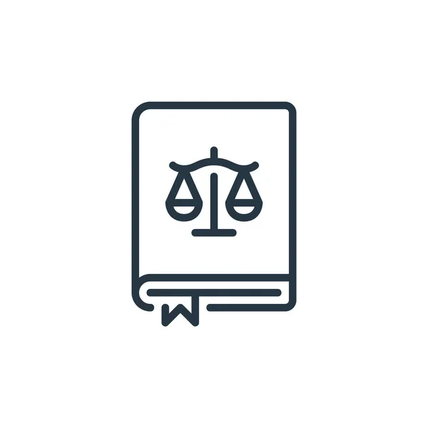 Law Book Icon Vector Law Justice Concept Thin Line Illustration — Stock Vector