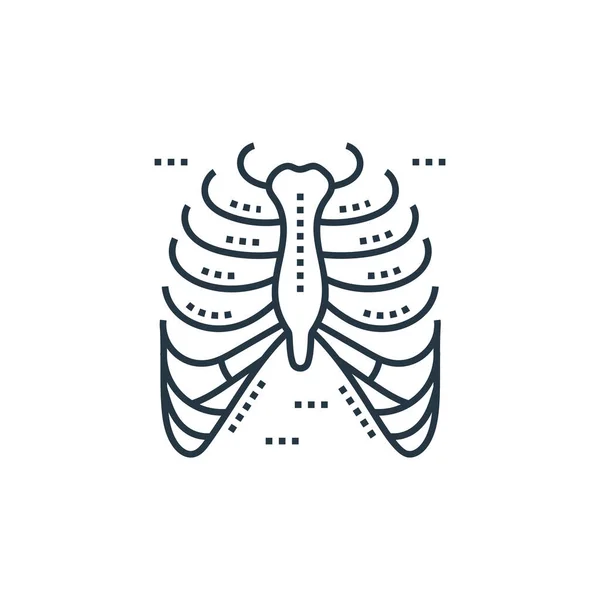 Brustkorb Symbolvektor Aus Zellorganen Und Medizinischem Cannabis Konzept Dünne Darstellung — Stockvektor