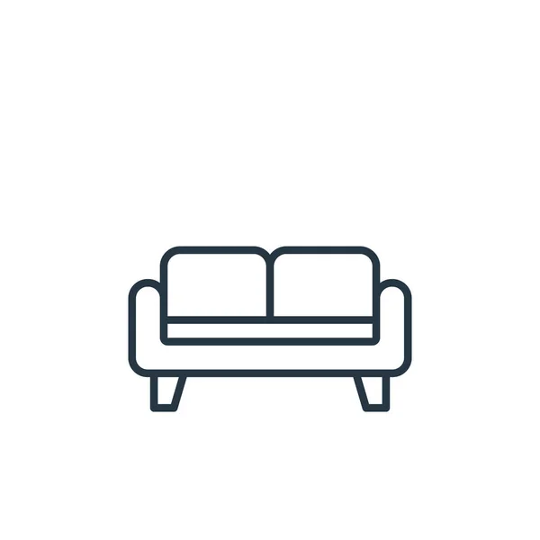 Sofa Icon Vector Furniture Concept Thin Line Illustration Sofa Editable — Stock Vector