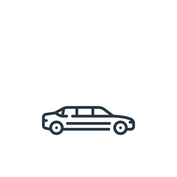 Лимузин Иконка Вектор Транспортного Средства Концепции Тонкая Линия Иллюстрации Лимузина — стоковый вектор