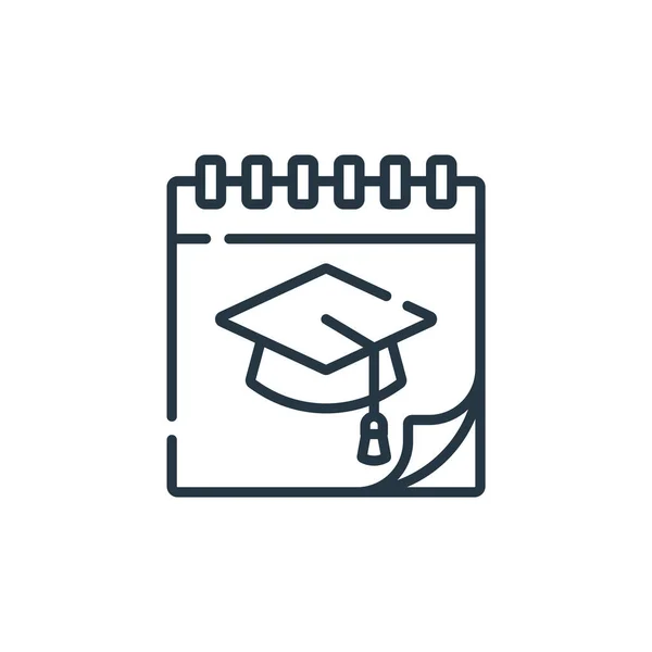 Graduation Icon Vector Education Concept Thin Line Illustration Graduation Editable — Stock Vector