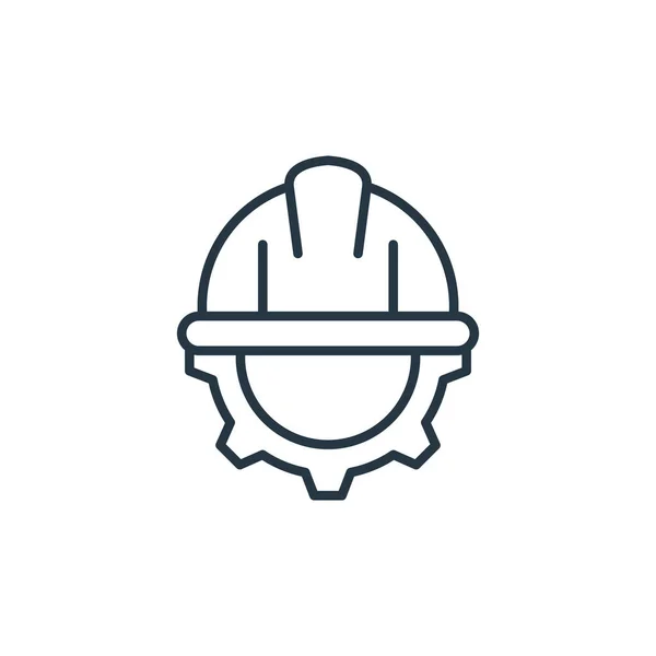 Helm Pictogram Vector Van Arbeidsdag Concept Dunne Lijn Illustratie Van — Stockvector