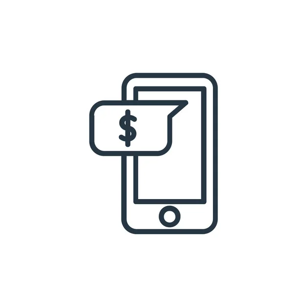 Mobile Banking Icône Vecteur Concept Finance Illustration Ligne Mince Avc — Image vectorielle