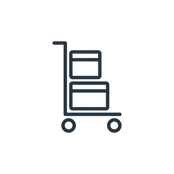 Trolley Icoon Vector Van Commerce Shopping Concept Dunne Lijn Illustratie — Stockvector