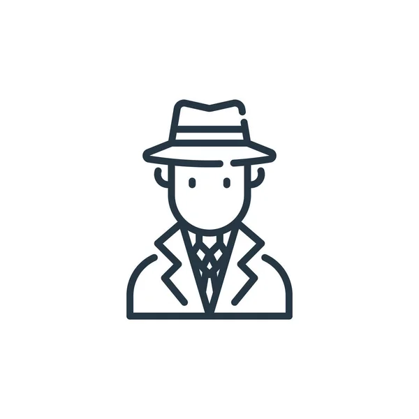 Detective Icon Vector Dal Concetto Legge Giustizia Illustrazione Linea Sottile — Vettoriale Stock