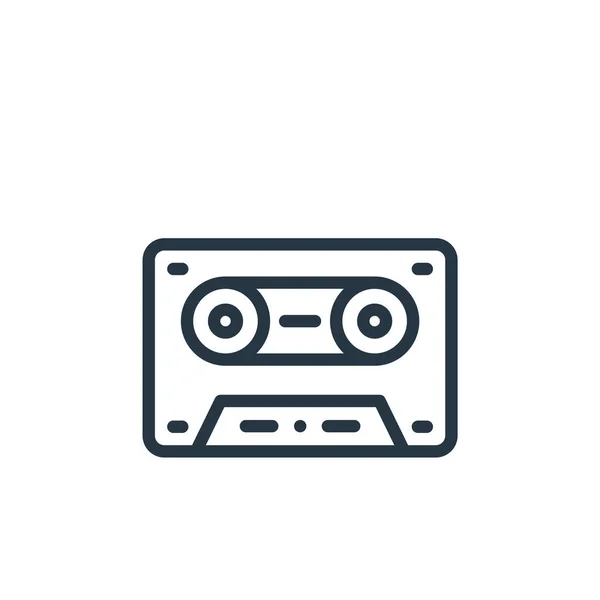 Cassette Icoon Vector Van Muziek Concept Dunne Lijn Illustratie Van — Stockvector