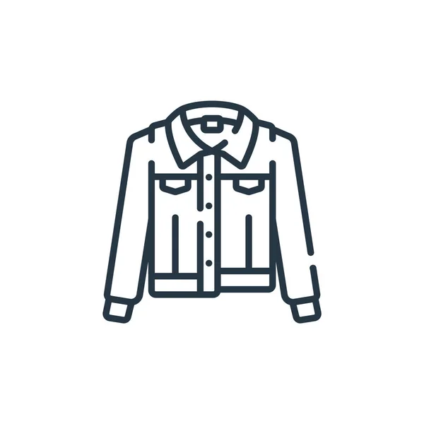 Denim Chaqueta Icono Vector Rock Roll Concepto Ilustración Línea Delgada — Archivo Imágenes Vectoriales