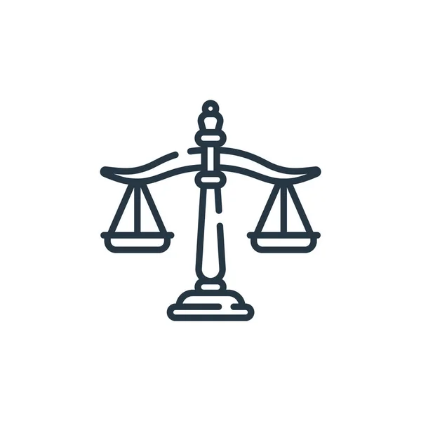 Значок Справедливості Вектор Концепції Громадських Послуг Тонка Лінія Ілюстрації Інсульту — стоковий вектор