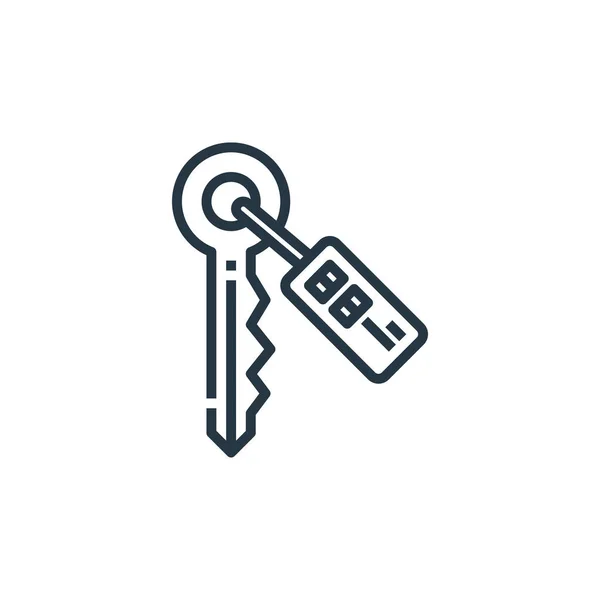 Key Icon Vector Van Hotel Essentials Concept Dunne Lijn Illustratie — Stockvector