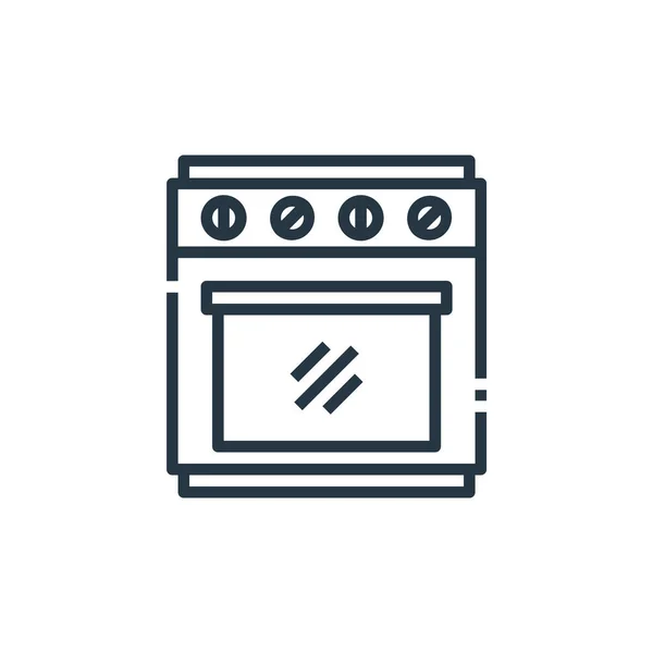Pişirme Konseptinden Fırın Ikonu Vektörü Fırının Düzeltilebilir Vuruşunun Ince Çizgisi — Stok Vektör