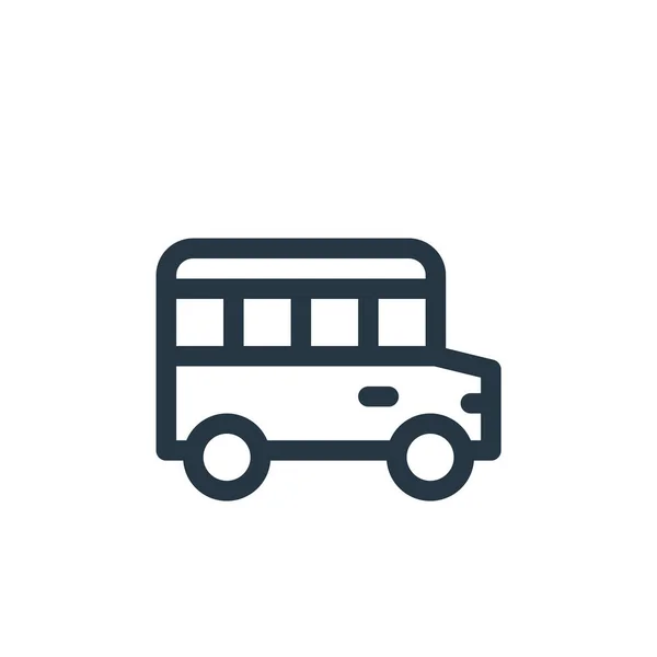 Ikona Autobusu Szkolnego Wektor Koncepcji Transportu Publicznego Szczupła Ilustracja Szkolnego — Wektor stockowy