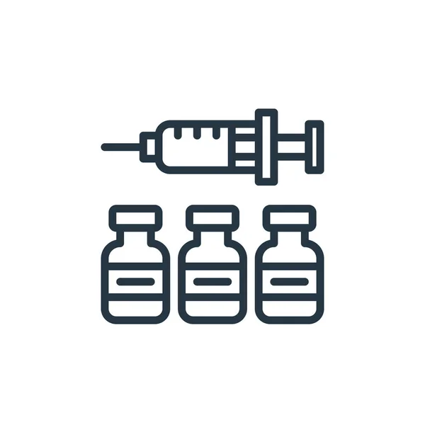 Vaccine Icon Vector Coronavirus Concept Thin Line Illustration Vaccine Editable — Stock Vector