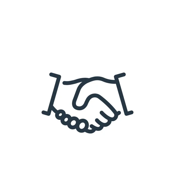 Handshake Icon Vector Business Concept Thin Line Illustration Handshake Editable — Stock Vector