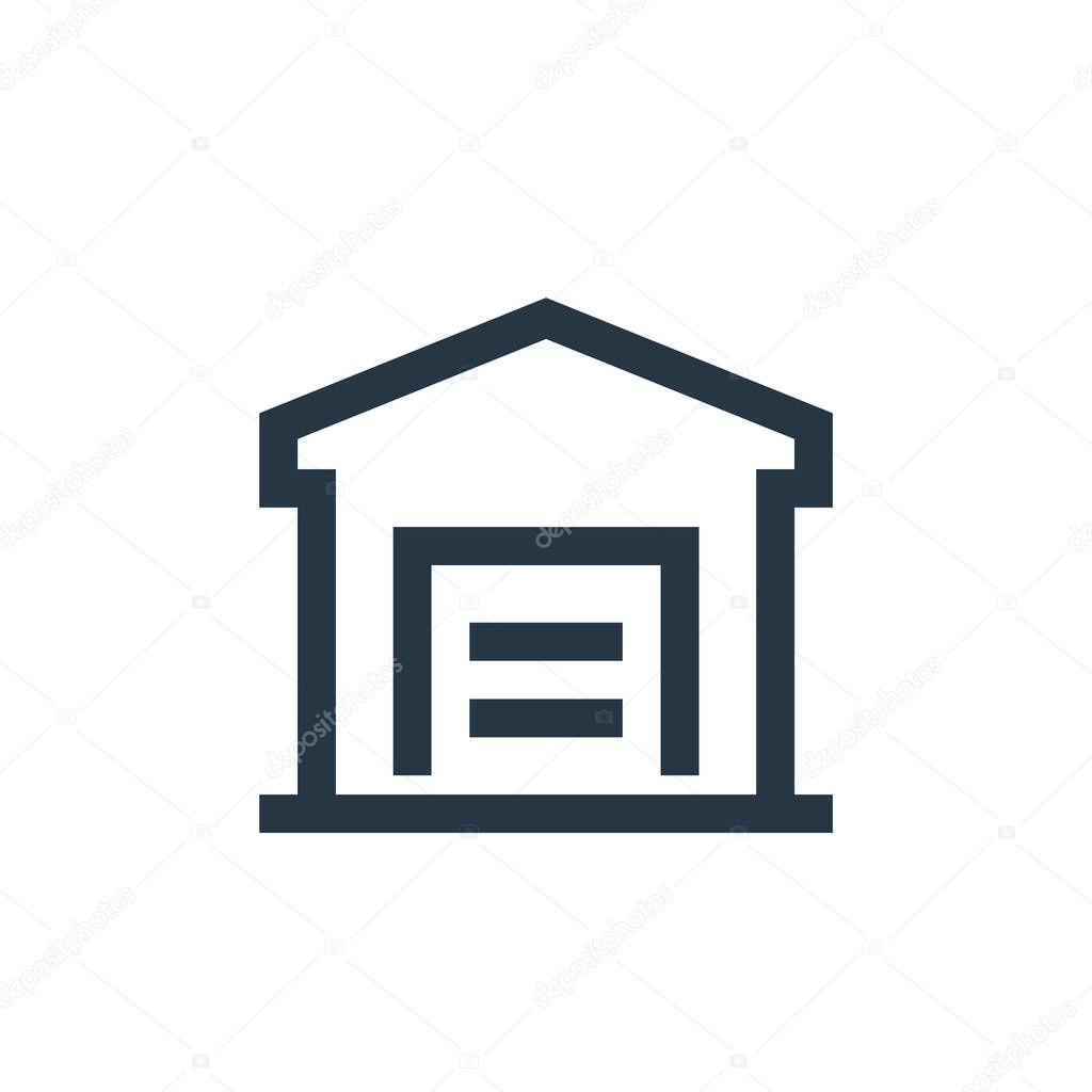 garage icon vector from property concept. Thin line illustration of garage editable stroke. garage linear sign for use on web and mobile apps, logo, print media.