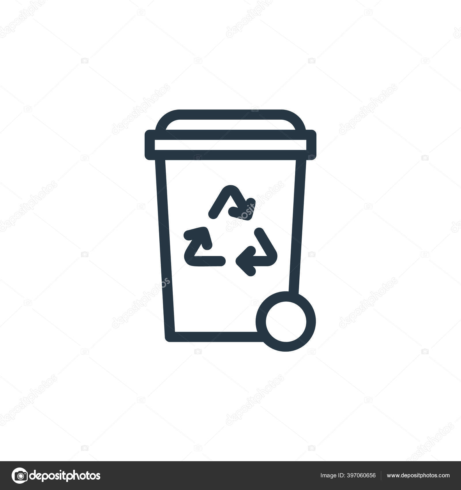 Recycle Bin Icon Vector Ecology Line Concept Thin Line Illustration Stock  Vector by ©Line-Art 397060656