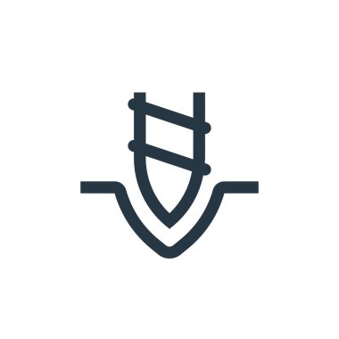 Endüstri konseptinden ikon vektörü sondaj. Düzenlenebilir delme vuruşunun ince çizgisi. Web ve mobil uygulamalarda kullanmak için sondaj doğrusal işareti, logo, yazdırma ortamı.