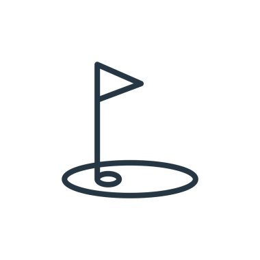 Spor konseptinden minigolf ikon vektörü. Düzenlenebilir minigolf felcinin ince bir çizgisi. Web ve mobil uygulamalar, logo ve yazdırma ortamlarında kullanmak için mini golf doğrusal işareti.