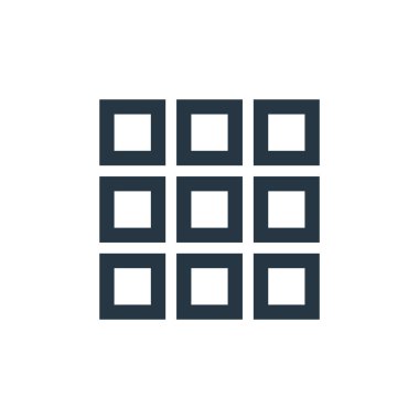 Temel ui kavramından menü ikonu vektörü. Menüde düzenlenebilir vuruşların ince çizgisi. Web ve mobil uygulamalarda kullanmak için menü doğrusal işareti, logo, yazdırma ortamı.