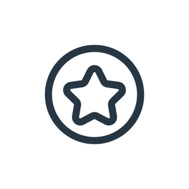 Ekommerce ui konseptinden yıldız ikonu vektörü. Yıldız düzenlenebilir vuruşunun ince çizgisi. Web ve mobil uygulamalarda kullanmak için yıldız doğrusal işareti, logo, yazdırma ortamı.