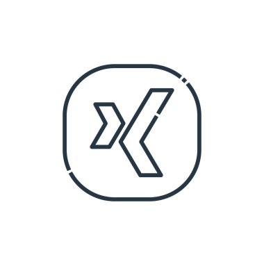 Sosyal medya logoları konseptinden simge vektörü çıkarılıyor. Düzenlenebilir felç geçirmenin ince bir çizgisi. Web ve mobil uygulamalar, logo ve yazdırma ortamlarında kullanım için doğrusal işaret.