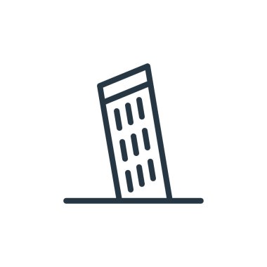 Seyahat konseptinden sidik ikonu vektörü. Düzenlenebilir inmenin ince bir çizgisi. Web ve mobil uygulamalarda kullanmak için pisa doğrusal işareti, logo, yazdırma ortamı.