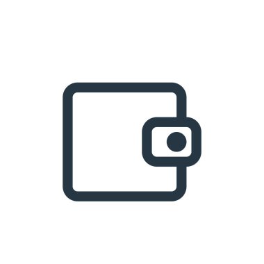 Ecommerce ui konseptinden cüzdan ikonu vektörü. Cüzdan düzenlenebilir darbenin ince çizgisi. Web ve mobil uygulamalarda kullanmak için cüzdan doğrusal işareti, logo, yazdırma ortamı.